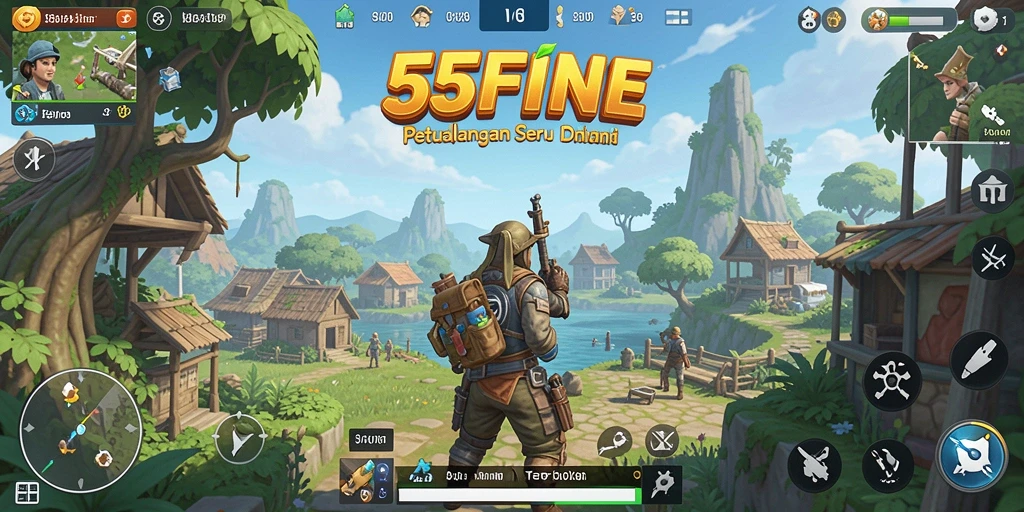 Tampilan gameplay <strong>55FIVE</strong> yang menakjubkan di dunia terbuka.