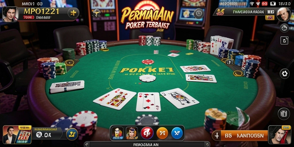 Tampilan gameplay seru di MPO1221 dengan aksi Poker menarik.